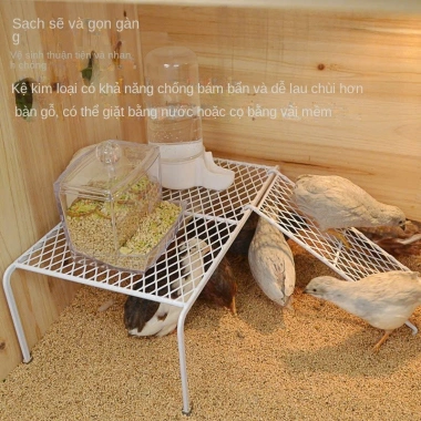 Nhà sàn cầu thang cho gà rút, chim cút, chuột hamster, kệ thức ăn – giá chỉ 20.214 4