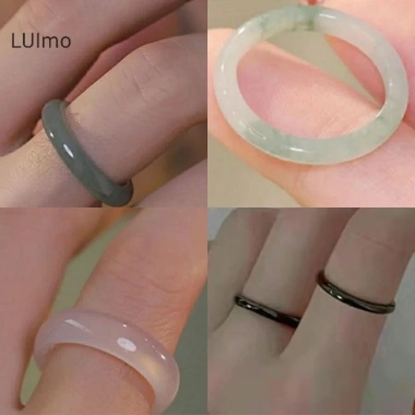 Nhẫn ăn chay giả ngọc mỏng không phai màu Luimo cho phụ nữ - quà tặng thời trang