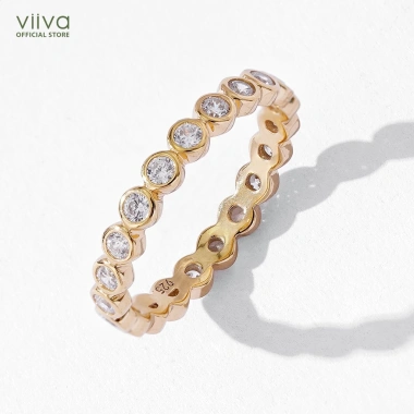 Nhẫn Bạc 925 Mạ Vàng 14K Đính Đá CZ Bảo Hành Eternity R5.228.403 Giá 469k 2