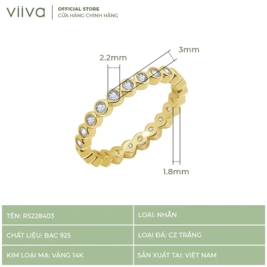 Nhẫn Bạc 925 Mạ Vàng 14K Đính Đá CZ Bảo Hành Eternity R5.228.403 Giá 469k 7