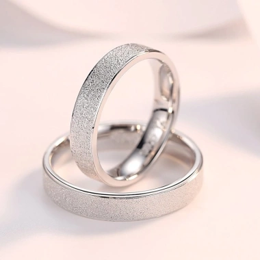 Nhẫn bạc 925 mặt nhám unisex mạ vàng trắng DUYSON SILVER ND14 – Đơn giản cá tính, giá 800k