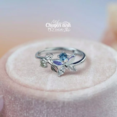 Nhẫn bạc 925 nguyên khối hồ điệp hoa lá - Giá ưu đãi 790.000, tặng setbox quà tặng 6 Nhẫn bạc 925 nguyên khối hồ điệp hoa lá - Giá ưu đãi 790.000, tặng setbox quà tặng 6