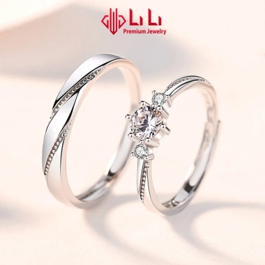 Nhẫn bạc cặp đôi LiLi S925 đính đá CZ cao cấp All Of Love - Giá ưu đãi 2.254.000₫