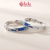 Nhẫn bạc cặp đôi LiLi S925 đính đá CZ mưa sao băng - Giá chỉ 2.588.000₫