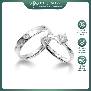 Nhẫn bạc đôi TLEE Endless Love tự điều chỉnh size Nhẫn nam nữ 800k giảm từ 960k