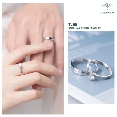 Nhẫn bạc đôi TLEE Endless Love tự điều chỉnh size Nhẫn nam nữ 800k giảm từ 960k