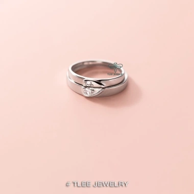 Nhẫn bạc đôi TLEE mẫu tim ghép nửa - Giá ưu đãi 640.000₫, chất lượng JEWELRY ND212 3