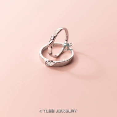 Nhẫn bạc đôi TLEE mẫu tim ghép nửa - Giá ưu đãi 640.000₫, chất lượng JEWELRY ND212 4