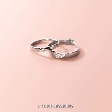 Nhẫn bạc đôi TLEE mẫu tim ghép nửa - Giá ưu đãi 640.000₫, chất lượng JEWELRY ND212 6