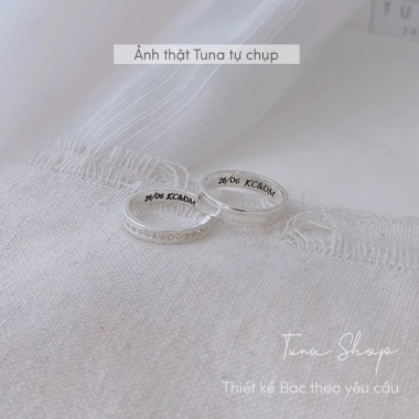 Nhẫn bạc đôi TUNASILVER – Đặt làm theo yêu cầu, ảnh video thật, giá 590k