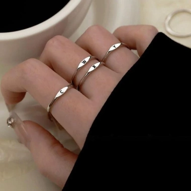 Nhẫn bạc Hàn Quốc chữ A-Z - Quà tặng lãng mạn, nhẫn cặp đôi chỉ 23.210₫
