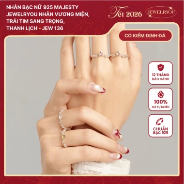 Nhẫn bạc nữ 925 MAJESTY Jewelryou - shape vương miện, trái tim sang trọng, thanh lịch, giá ưu đãi 1,356,000 VND 8