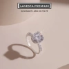 Nhẫn bạc nữ cầu hôn Moissanite 9 ly 10 ly - Chuẩn GRA KC10 LAVESTA, tròn đầy