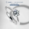 Nhẫn Bạc nữ gắn kim cương Moissanite Xi Bạch Kim kiểm định GRA Seafoam NLJE7 giảm giá 19%