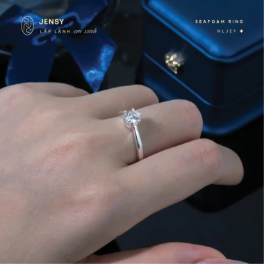 Nhẫn Bạc nữ gắn kim cương Moissanite Xi Bạch Kim kiểm định GRA Seafoam NLJE7 giảm giá 19% 4 Nhẫn Bạc nữ gắn kim cương Moissanite Xi Bạch Kim kiểm định GRA Seafoam NLJE7 giảm giá 19% 4
