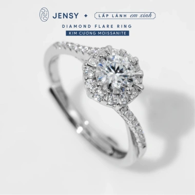 Nhẫn Bạc nữ GRA NLJ4 gắn Moissanite Xi Bạch Kim - Giá chỉ 1,438,000₫
