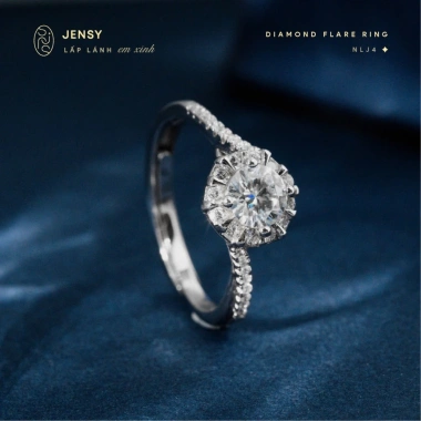 Nhẫn Bạc nữ GRA NLJ4 gắn Moissanite Xi Bạch Kim - Giá chỉ 1,438,000₫