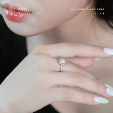 Nhẫn Bạc nữ GRA NLJ4 gắn Moissanite Xi Bạch Kim - Giá chỉ 1,438,000₫