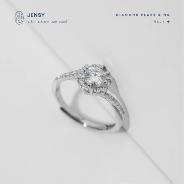 Nhẫn Bạc nữ GRA NLJ4 gắn Moissanite Xi Bạch Kim - Giá chỉ 1,438,000₫