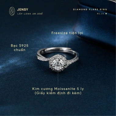 Nhẫn Bạc nữ GRA NLJ4 gắn Moissanite Xi Bạch Kim - Giá chỉ 1,438,000₫ 8 Nhẫn Bạc nữ GRA NLJ4 gắn Moissanite Xi Bạch Kim - Giá chỉ 1,438,000₫ 8