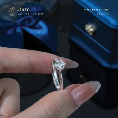 Nhẫn bạc nữ GRA NLJT6 gắn kim cương Moissanite xi bạch kim chỉ 746.000 VND 5