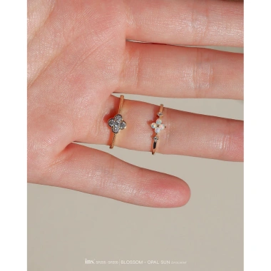 Nhẫn bạc nữ INS mặt hoa cao cấp BLOSSOM OPAL SUN - Giá ưu đãi 720.000 VNĐ