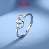 Nhẫn bạc nữ LiLi S925 cao cấp hình trái tim lồng nhau Cleopatra – Khuyến mãi 1,180,000₫