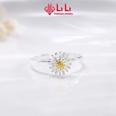Nhẫn bạc nữ LiLi S925 cao cấp hoa cúc họa mi Jade, giảm còn 1.304.000 VND