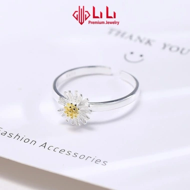 Nhẫn bạc nữ LiLi S925 cao cấp hoa cúc họa mi Jade, giảm còn 1.304.000 VND