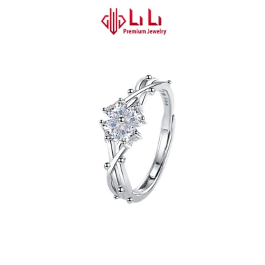 Nhẫn bạc nữ LiLi S999 đính đá CZ hình cỏ 4 lá Kalani - Giá 1.692.000₫