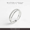 Nhẫn bạc nữ MATERA S925 2 tầng hình học đính đá cá tính sang trọng - 700.000đ