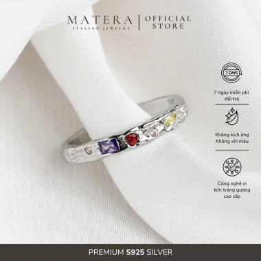 Nhẫn bạc nữ MATERA S925 đính đá ngũ sắc hào quang - New Arrivals giảm 22%