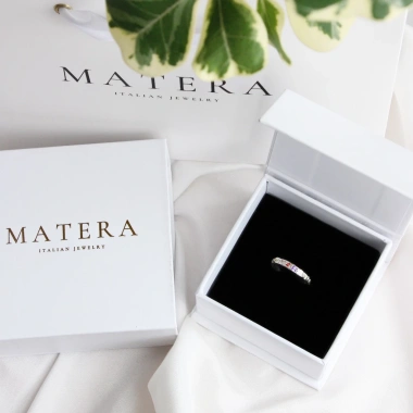 Nhẫn bạc nữ MATERA S925 đính đá ngũ sắc hào quang - New Arrivals giảm 22%