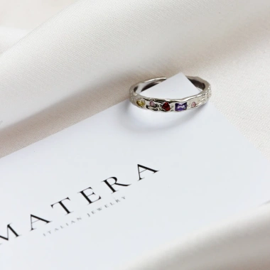 Nhẫn bạc nữ MATERA S925 đính đá ngũ sắc hào quang - New Arrivals giảm 22%