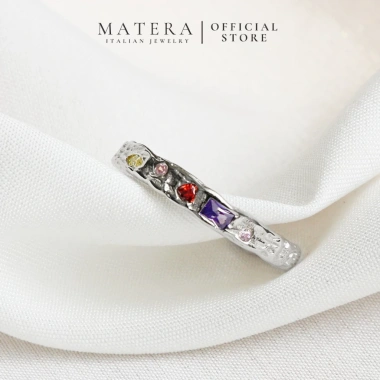 Nhẫn bạc nữ MATERA S925 đính đá ngũ sắc hào quang - New Arrivals giảm 22%