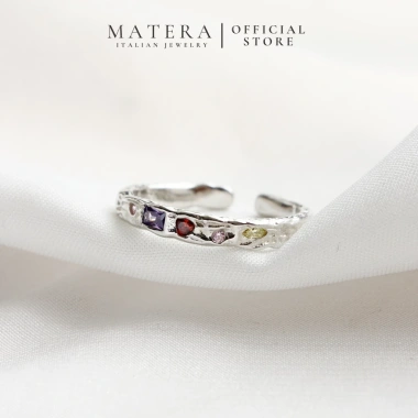 Nhẫn bạc nữ MATERA S925 đính đá ngũ sắc hào quang - New Arrivals giảm 22%