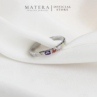 Nhẫn bạc nữ MATERA S925 đính đá ngũ sắc hào quang - New Arrivals giảm 22%