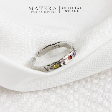 Nhẫn bạc nữ MATERA S925 đính đá ngũ sắc hào quang - New Arrivals giảm 22%