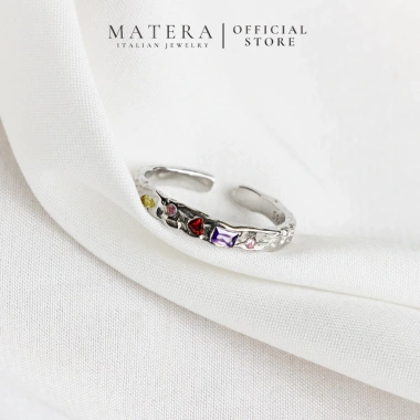 Nhẫn bạc nữ MATERA S925 đính đá ngũ sắc hào quang - New Arrivals giảm 22%