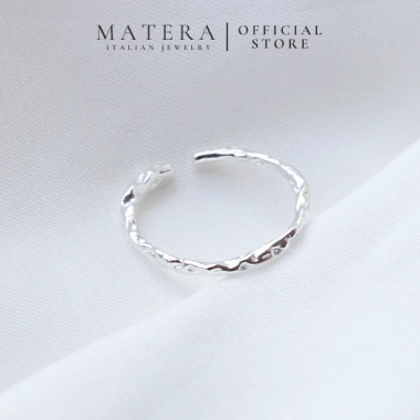 Nhẫn bạc nữ MATERA S925 - viền nhăn trơn tinh tế, basic, giá chỉ 436.000đ