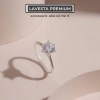 Nhẫn bạc nữ Moissanite 7 ly GRA - LAVESTA KC54, xi bạch kim sang trọng, hiện đại