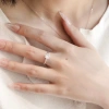 Nhẫn bạc nữ Moissanite 7 ly GRA - LAVESTA KC54, xi bạch kim sang trọng, hiện đại 2