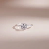 Nhẫn bạc nữ Moissanite 7 ly GRA - LAVESTA KC54, xi bạch kim sang trọng, hiện đại 3