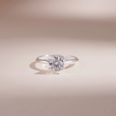 Nhẫn bạc nữ Moissanite 7 ly GRA - LAVESTA KC54, xi bạch kim sang trọng, hiện đại 3