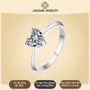 Nhẫn bạc nữ Moissanite 7 ly mặt trái tim - Kiểm định GRA, thương hiệu JIU ZUAN, giá ưu đãi 755.000₫