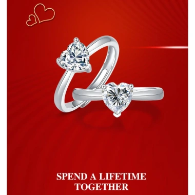Nhẫn bạc nữ Moissanite 7 ly mặt trái tim - Kiểm định GRA, thương hiệu JIU ZUAN, giá ưu đãi 755.000₫ 6
