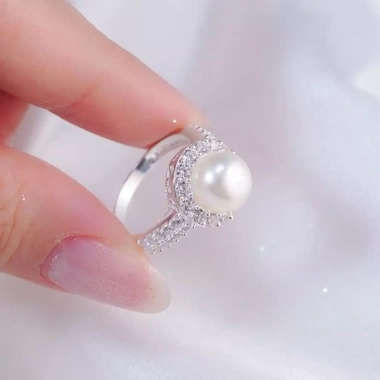 Nhẫn bạc nữ PMJ mặt ngọc trai đính đá cao cấp - Giá ưu đãi 399.000đ Phuc Minh 3