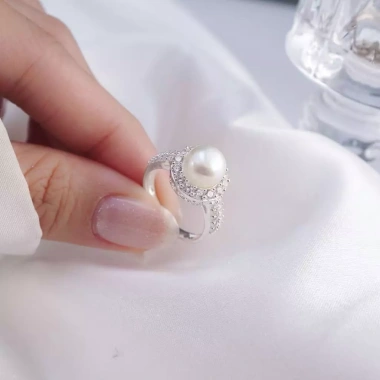 Nhẫn bạc nữ PMJ mặt ngọc trai đính đá cao cấp - Giá ưu đãi 399.000đ Phuc Minh 4