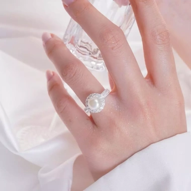 Nhẫn bạc nữ PMJ mặt ngọc trai đính đá cao cấp - Giá ưu đãi 399.000đ Phuc Minh 6