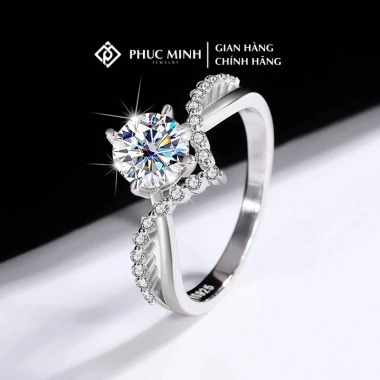 Nhẫn bạc nữ PMJ vương miện dải đá sang trọng, đính đá cao cấp - Giá 349.000 VND